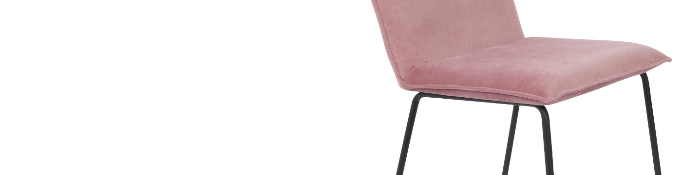 Roze velvet stoel