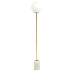 Medina vloerlamp - antiek brons/glas mat wit