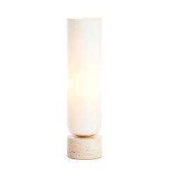 Rylano tafellamp ø12x47 cm glas melk - zand+antiek brons