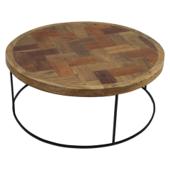 Mozaiek ronde salontafel ø80 teakhout naturel
