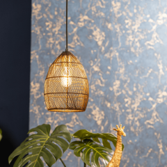 Meya hanglamp Ø20x25 cm metaal zwart/goud