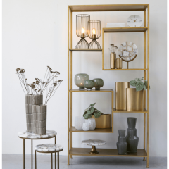 Yvana open vakkenkast 200cm antiek goud van het woonmerk Light & Living