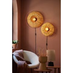 Milan wandlamp ø50x20 cm rotan - naturel