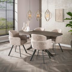 Alfa eettafel Deens ovaal 180 cm - brons