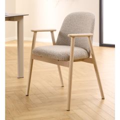 Nøra Lenny armstoel | oak onderstel | stof Monza - beige