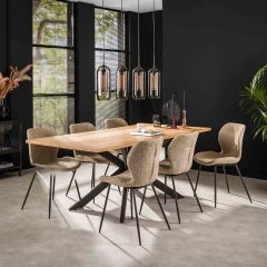Porto eetkamertafel - 200 cm - vissengraat - naturel van het woonmerk Kick
