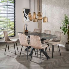 Douglas eettafel deens ovaal 180 cm - fossil zwart