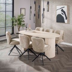 Giles eettafel 180 cm keramiek - naturel