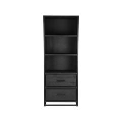 Chili boekenkast mangohout zwart 70x45x185 cm