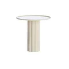 Rosario bijzettafel ø51x50 cm spiegel - helder+crème