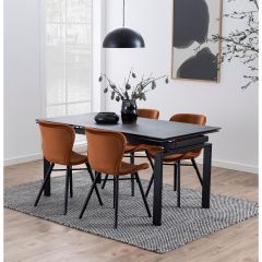 Aino eetkamerstoel | zwart oak onderstel | stof Vic