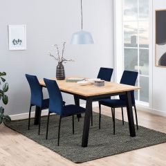 Nøra Seno eetkamerstoel | zwart metaal onderstel | stof Dublin