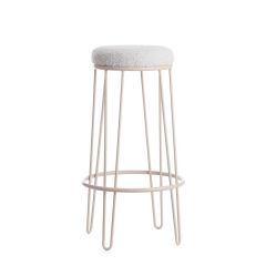 Alice barstoel Ø41x73 cm bouclé - crème/crème