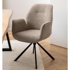 Luma draaibare armstoel | zwart metaal onderstel | stof Monza
