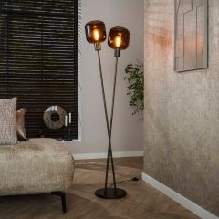 Lacey vloerlamp 2-lichts - sienna bruin