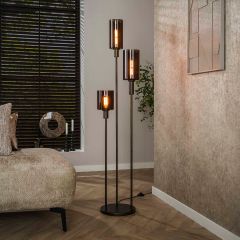 Lucien vloerlamp getrapt 3-lichts - sienna bruin