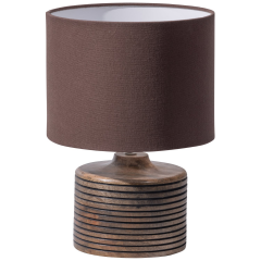 Menzo tafellamp met carving hout - warm bruin