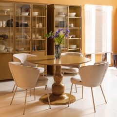 Blanco eettafel ø120 cm mangohout - honinggeel