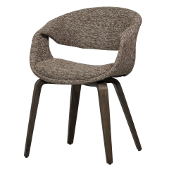 Yossi eetkamerstoel bruin met houten poot