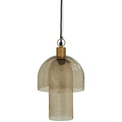 Gigi hanglamp dubble kap gehamerd glas - naturel