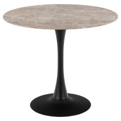 Nøra Michelle ronde eettafel Ø90x75 cm | zwart metaal onderstel | gepolijst keramiek