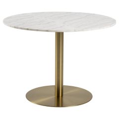 Nøra Yvonne ronde eettafel Ø105x75 cm | gepolijst marmer - wit
