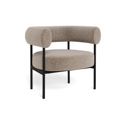 Nøra Cliff fauteuil | zwart metaal onderstel | stof Monza - beige
