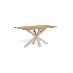 Nøra Donovan rechthoekige eettafel 160x90x75.5 cm | metaal onderstel | keramiek hout - naturel