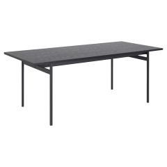 Nøra Scottie Bradley rechthoekige eettafel 200x90x74 cm | zwart metaal onderstel | zwart marmer melamine