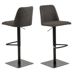 Nøra Reba verstelbare barstoel | zwart metaal onderstel | stof Preston - antraciet