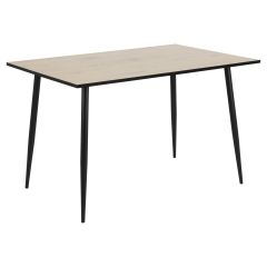 Nøra Gertrude rechthoekige eettafel 120x80x75 cm | zwart metaal onderstel | ruw melamine