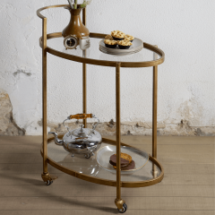 Trolley Push Metaal Antique Brass