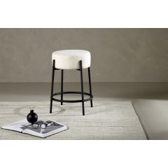 Nusco krukje 60 cm - boucle - wit