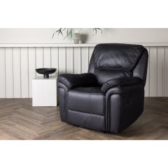 Kazo verstelbare fauteuil - lederlook - zwart