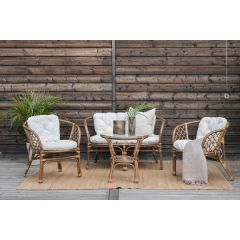 Matteo loungeset - Loungestoelen walnoot - rattan