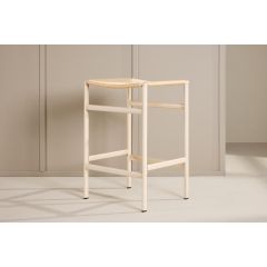 Polsty barkruk 63 cm - rattan - beige