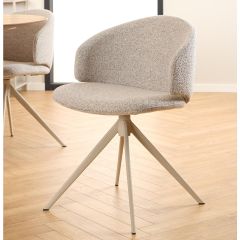 Modu draaistoel | grijs metaal onderstel | stof Monza - beige