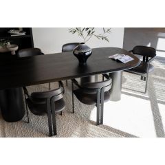 Organische eettafel Walter - eiken - 220x100 cm - zwart
