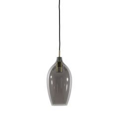 Lukaro hanglamp Ø16,5x32 cm - antiek brons/glas smoke