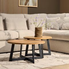 Ronde salontafels Austin - set van 2