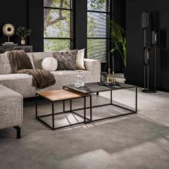 Valda salontafels - set van 2 - naturel/zwart van het woonmerk Fraaai