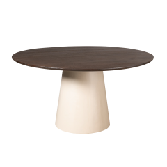 Eettafel Madison ø130 met kegelpoot - bruin/zand