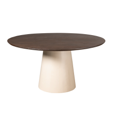 Eettafel Madison ø150 cm met kegelpoot - bruin/zand