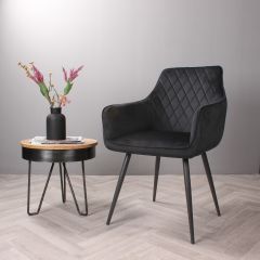 Ravi 3.0 eetkamerstoel velours - zwart - OUTLET B