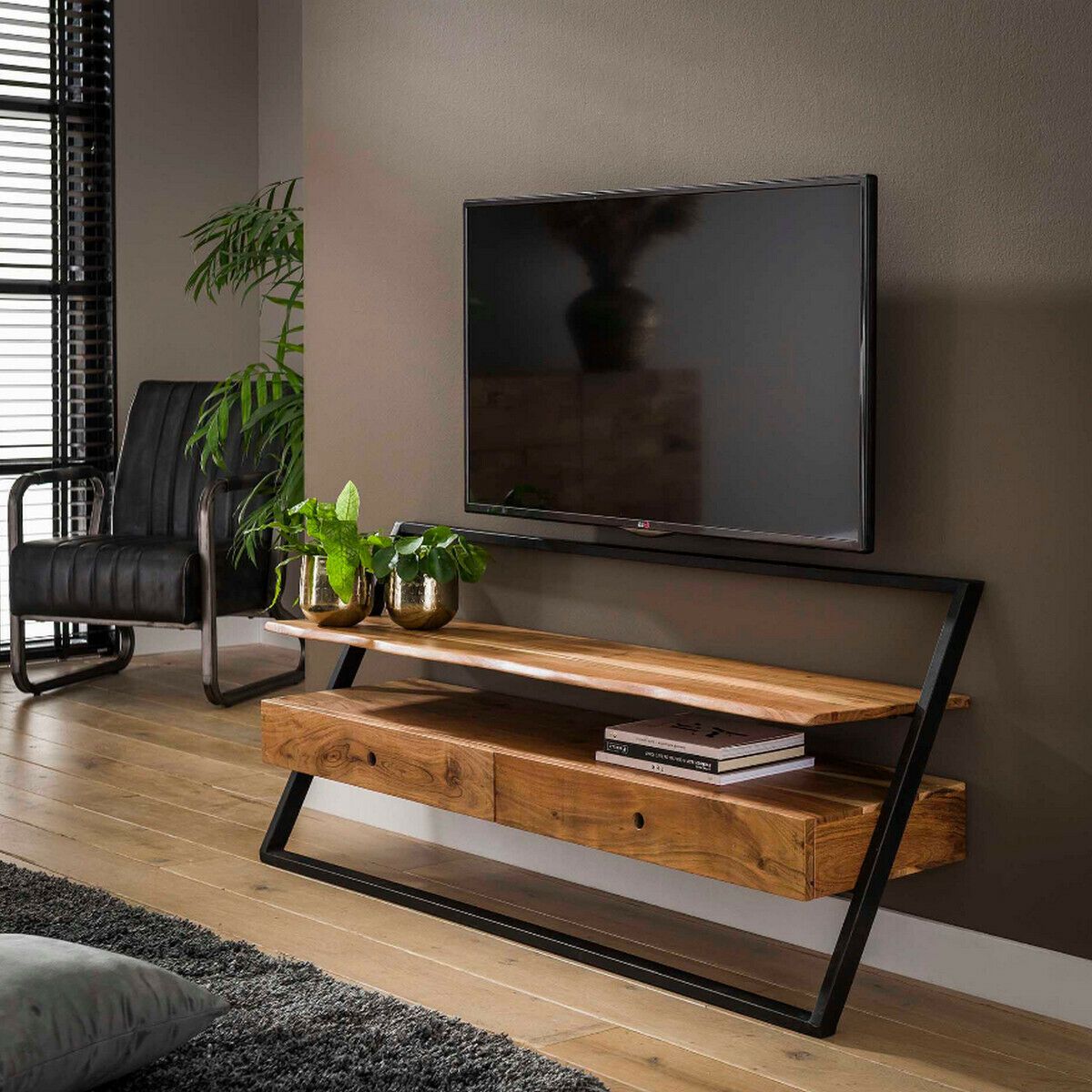 strelen Worden Vegen Leona tv-meubel acaciahout 2L 140 cm van het woonmerk Fraaai