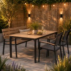Arezzo tuintafel rechthoek polywood teaklook 160x90 cm | Showroommodel