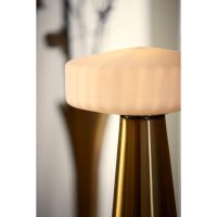 Light & Living Pleat tafellamp Ø30x45 cm - glas mat wit/goud