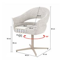 Livingfurn Jade draaistoel - beige