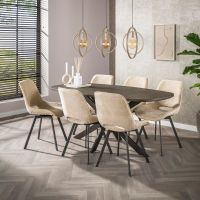 Fraaai Alfa eettafel Deens ovaal 180 cm - brons