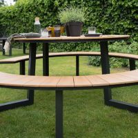 Arezzo picknickset rond polywood teaklook